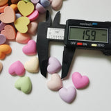 100 Acrylic Candy Heart Sticker Beads 18mm DIY Jewelry Making