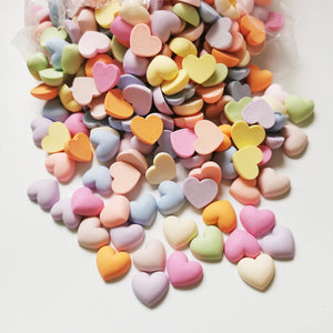 100 Acrylic Candy Heart Sticker Beads 18mm DIY Jewelry Making