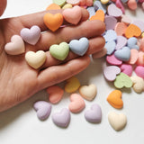 100 Acrylic Candy Heart Sticker Beads 18mm DIY Jewelry Making