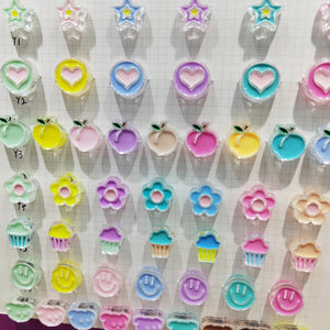100 Acrylic Smile Heart Star Beads 20-25mm DIY Jewelry Making Accessories