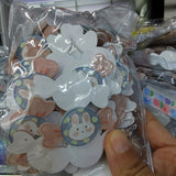 100pcs Acrylic Cartoon Bear Flower Pigs Sticker Beads