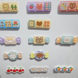 100pcs Acrylic Cartoon Bear Flower Pigs Sticker Beads