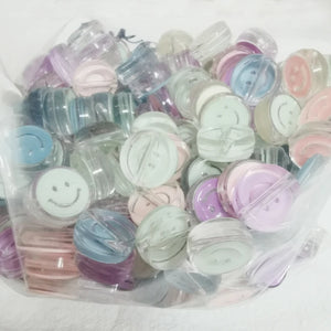 100pcs 20*8mm Acrylic Smile Face Round Beads for Jewelry Making