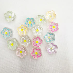 100pcs 20mm Acrylic DIY Candy Flower Round Beads