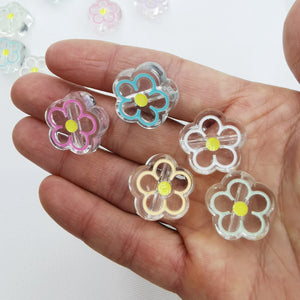 100pcs 20mm Acrylic DIY Candy Flower Round Beads