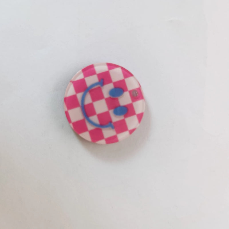 100pcs 22mm Korea DIY Smile Face Check Smiley Pendant