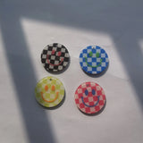 100pcs 22mm Korea DIY Smile Face Check Smiley Pendant