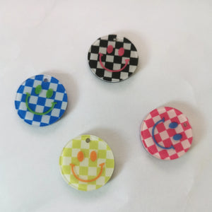 100pcs 22mm Korea DIY Smile Face Check Smiley Pendant