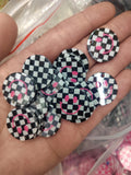100pcs 22mm Korea DIY Smile Face Check Smiley Pendant