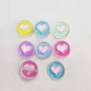 100pcs Acrylic DIY Candy Heart Round Beads 23mm for Jewelry Making