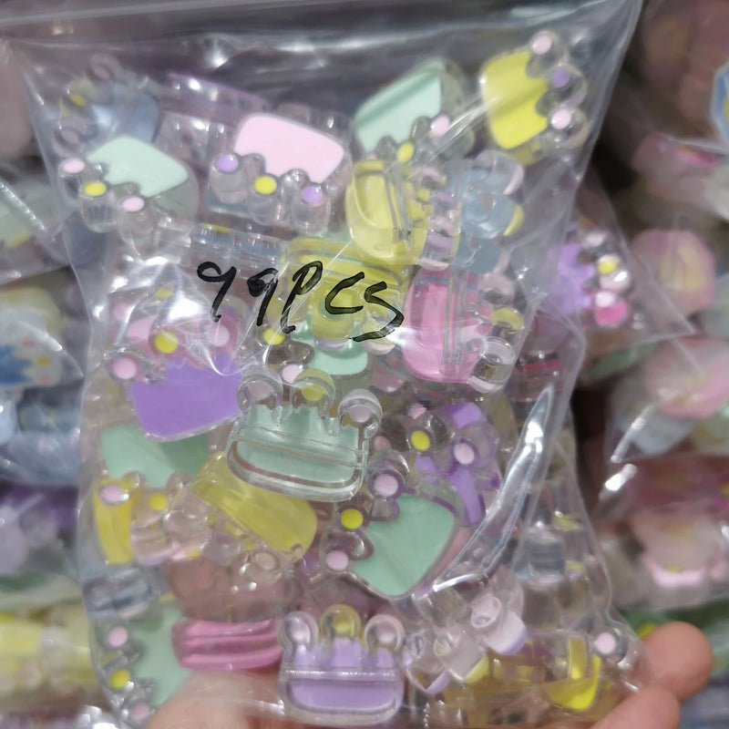 100pcs Acrylic DIY Candy Crown Beads 25x8mm for Jewelry Making