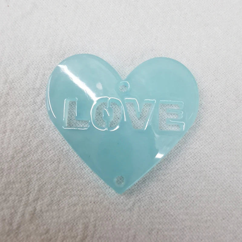 100pcs 28mm Korea DIY Acrylic Love Heart Pendant for Jewelry Making