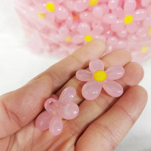 100pcs 29mm Acrylic Sunflower Beads for Jewelry Making Accessories