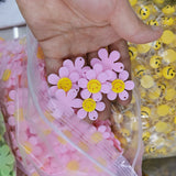100pcs 30mm Korean DIY Candy Smile Sunflower Pendant for Jewelry Making