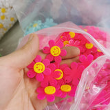 100pcs 30mm Korean DIY Candy Smile Sunflower Pendant for Jewelry Making