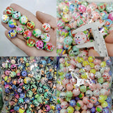 100pcs DIY Resin Cartoon Christmas Halloween Spacer Beads for Jewelry Making
