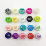 100pcs Silicone Teething Beads 15mm Round with Heart Shape