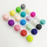 100pcs Silicone Teething Beads 15mm Round with Heart Shape