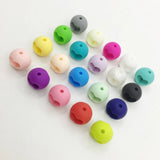 100pcs Silicone Teething Beads 15mm Round with Heart Shape