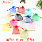 100pcs Organza Bags Wedding Candy Pouches Party Crafts Pack Supplies