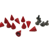 100 Sets 7x10mm Red Metal Studs Spikes Rivets Punk Spike Bags Belt Pet Collars