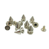 100 Sets 8*12mm Silver Cone Spots Metal Studs Rivets for Leather Collar