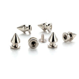 100 Sets 8*12mm Silver Cone Spots Metal Studs Rivets for Leather Collar