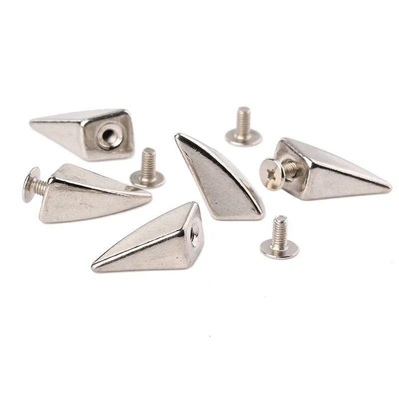 100 Silver Dragon Claw Punk Spike Studs Metal Screws for Leathercraft