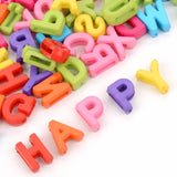 100pcs Mixed Acrylic Letters Beads 9x12mm Big Hole Alphabet Spacer