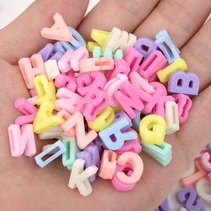 100pcs Mixed Acrylic Letters Beads 9x12mm Big Hole Alphabet Spacer