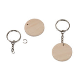 100x Craft Wood Blanks Keychains Pre-drilled Discs DIY Keyring