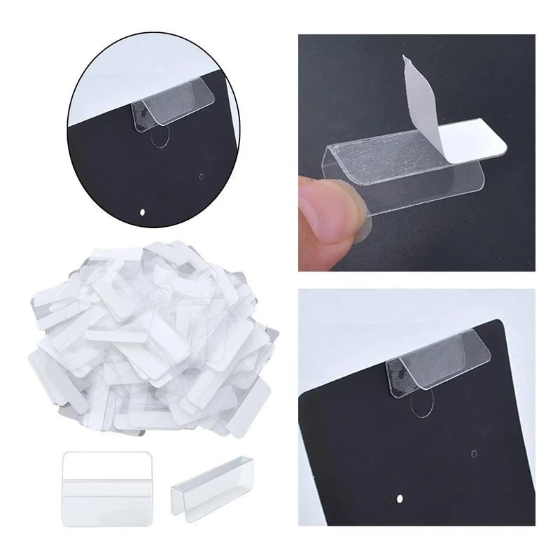100x Earring Card Adapters Clear for Jewelry Display