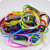 100x Mixed 5mm Multicolor Silicone Bracelet Wristband Set