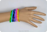 100x Mixed 5mm Multicolor Silicone Bracelet Wristband Set