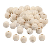 100x Wooden Honeycomb Beads Round 20mm Large Hole Jewelry Making DIY
