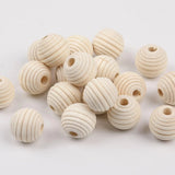 100x Wooden Honeycomb Beads Round 20mm Large Hole Jewelry Making DIY