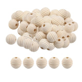 100x Wooden Honeycomb Beads Round 20mm Large Hole Jewelry Making DIY