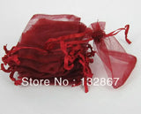 100x red Organza Jewelry Pouches Gift Bags DIY 7*9cm