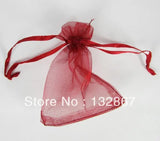 100x red Organza Jewelry Pouches Gift Bags DIY 7*9cm
