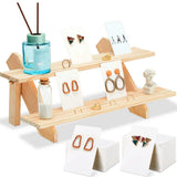 101 Pcs Wood Earring Display Stand & Cards Set
