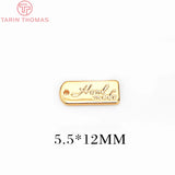 20PCS 5.5x12MM Brass Rectangle Charms Pendants DIY Jewelry Findings
