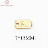 20PCS 5.5x12MM Brass Rectangle Charms Pendants DIY Jewelry Findings