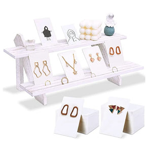Wood Earring Display Stand with 100 Earring Cards