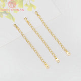 10PCS 62MM 24K Brass Extended Chain High DIY Jewelry Making Findings