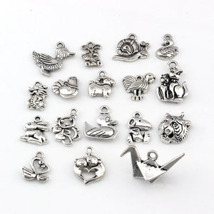 102Pcs Tibetan Silver Animal Charms Pendants for DIY Jewelry Making