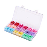 1035PCS Opaque Acrylic Round Mixed Beads 18 Style Assorted Beads