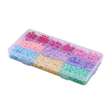 1035PCS Opaque Acrylic Round Mixed Beads 18 Style Assorted Beads