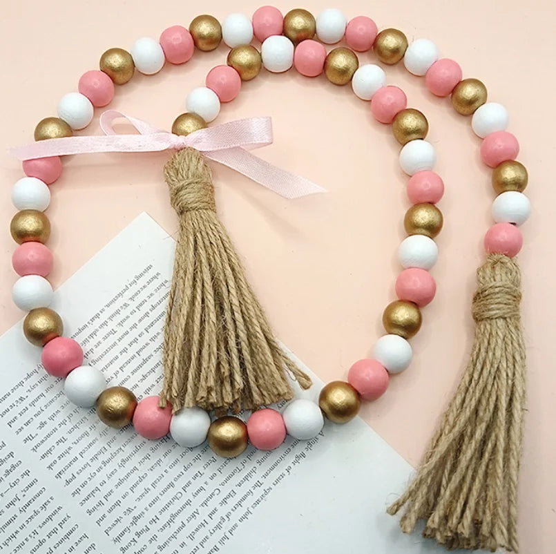 Colorful Wood Beads Curtain Straps Home Decoration Garland