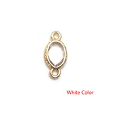 10PCS 15x7.5MM 24K Champagne Brass 2 Holes Oval Connect Charms