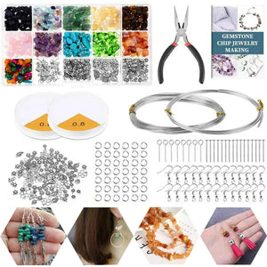 1046Pcs Crystal Chip Beads Jewelry Making Kit Natural Stone Gemstones Sets